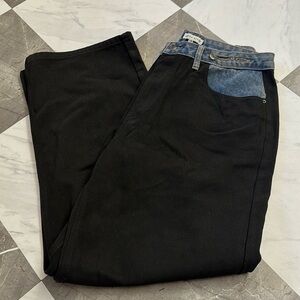 NWT MOON RIVER TWO TONE DENIM OVERSIZED JEANS M